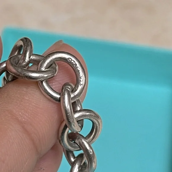 Tiffany & Co. blueish/greenish Enamel Return to Tiffany Heart Tag Bracelet - Picture 7 of 12